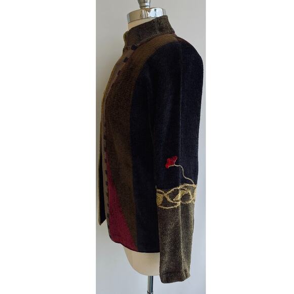 NWT Mina Norton Jacket Blazer Asian Inspired Chenille USA L - Picture 2 of 12
